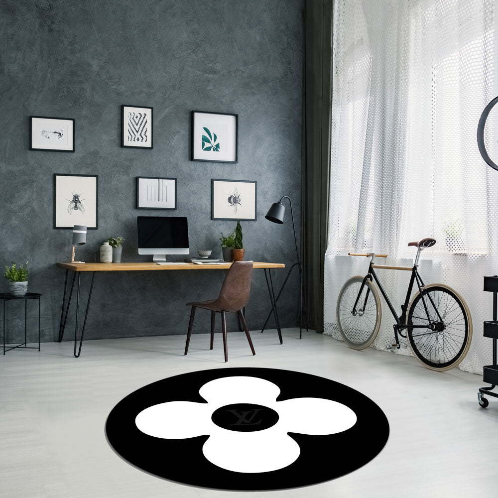 LOUIS MONOGRAM ROUND GRAPHIC RUG - GraphicRugs