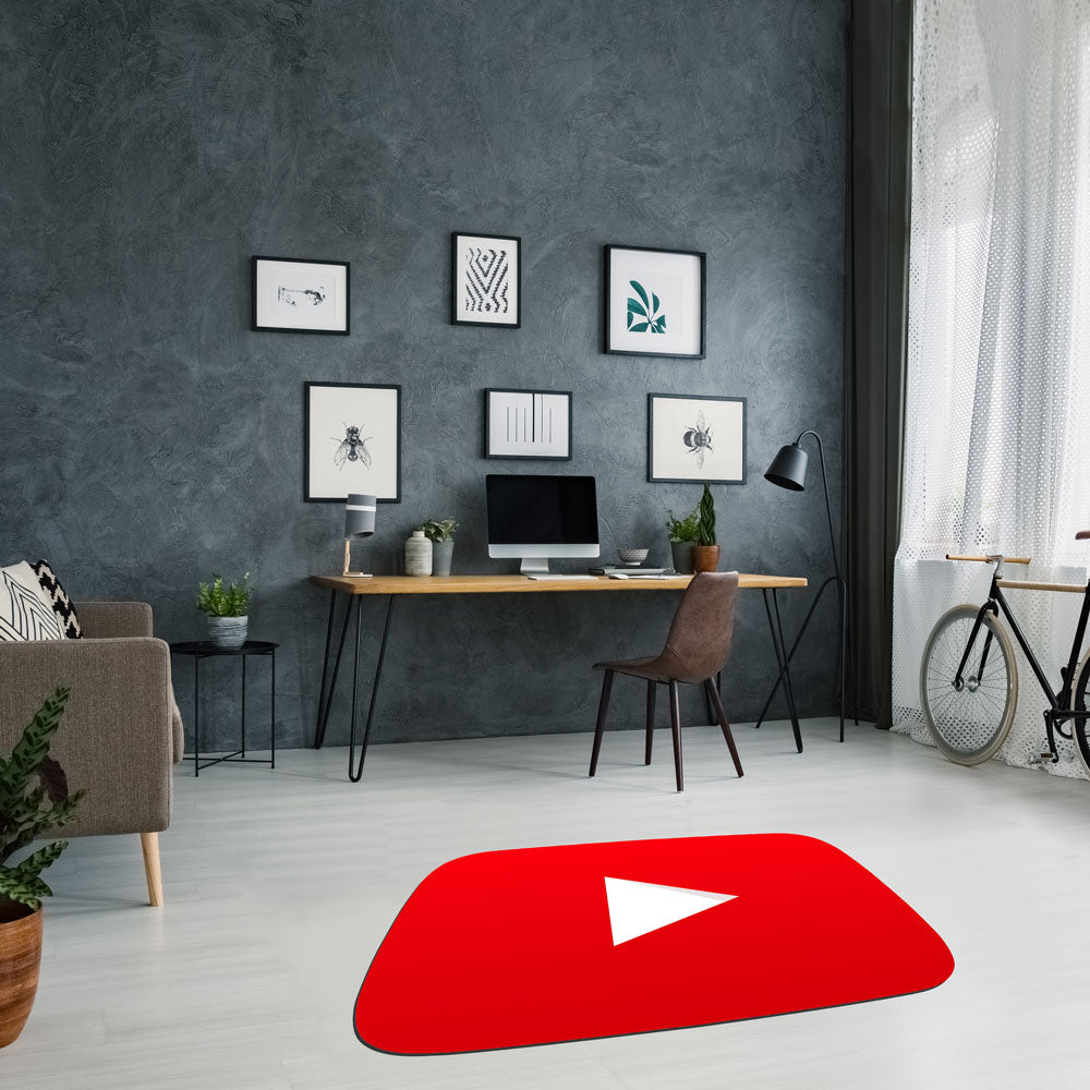 YOUTUBE PLAY BUTTON GRAPHIC RUG - GraphicRugs